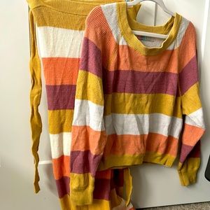 Free People Beach wrap skirt and sweater set